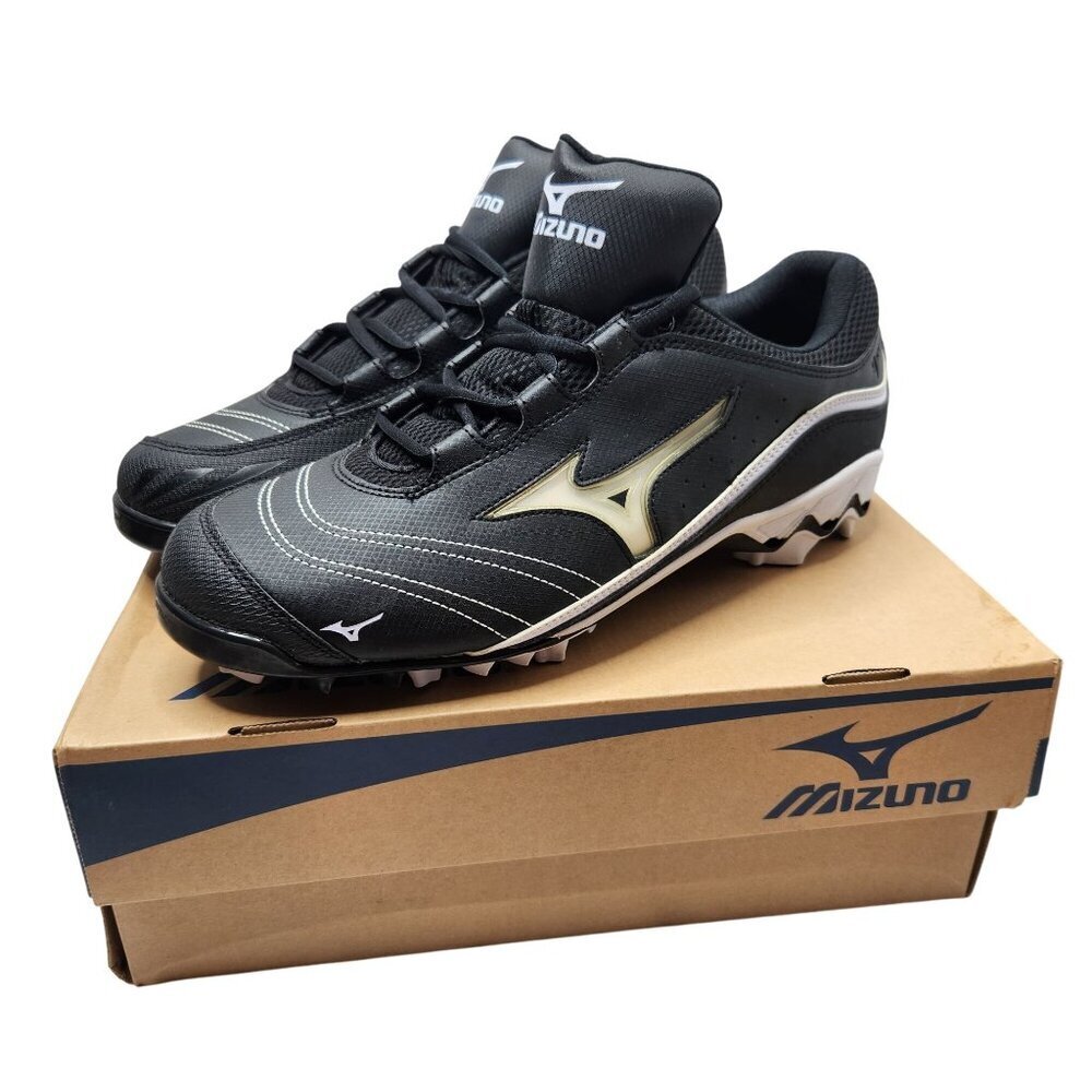 NIB Mizuno Black Fastpitch Softball Cleats 9 Spike Watley G3 Switch Shoes 12